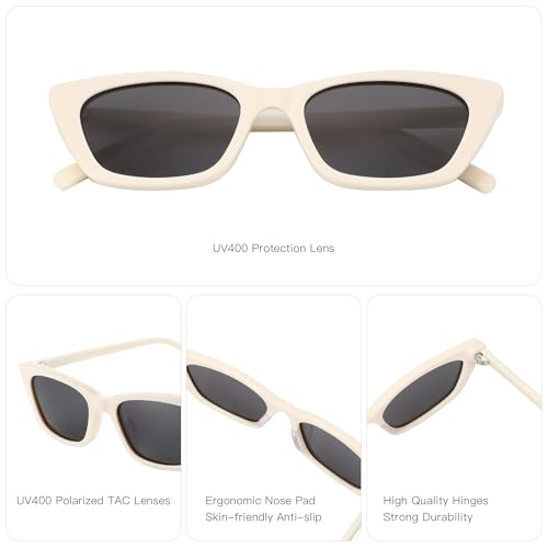 ZENOTTIC Trendy Polarized Women Sunglasses: Retro Narrow Cateye Shades for Ladies - Sun Glasses with UV400 Protection3