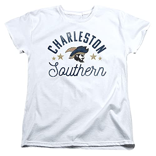 Charleston Southern University Official Buccaneers Women's T Shirt,White, 2X-Large