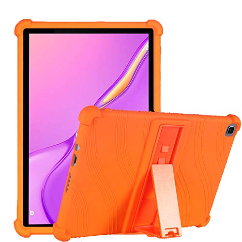 LEHEE Funda para Lenovo Tab M10 FHD Rel, Silicona Skin Soporte Cubierta a Suaves para niños de Peso liviano Funda para Lenovo Tab M10 FHD Rel X605 FC/LC 10.1" 2020 Tablet, Naranja