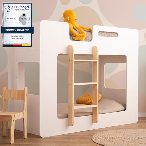 smartwood Mimi L - Leiter Links Etagenbett 70x140 mit Lattenrost und...