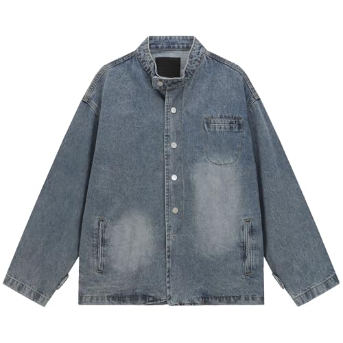 Chaqueta de mezclilla para hombre resistente y holgada ideal para otoño casual