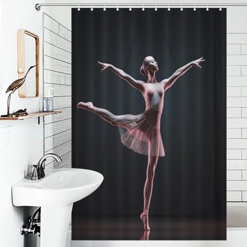Rideau de douche ballet pour baignoire créant une salle de bain zen - 6