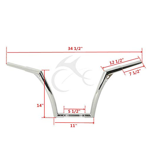 TCMT 1 1/10.2 cm Fat 35.6 cm Rise Kierownica Fit For Harley Heritage Softail Fatboy FLST FXST