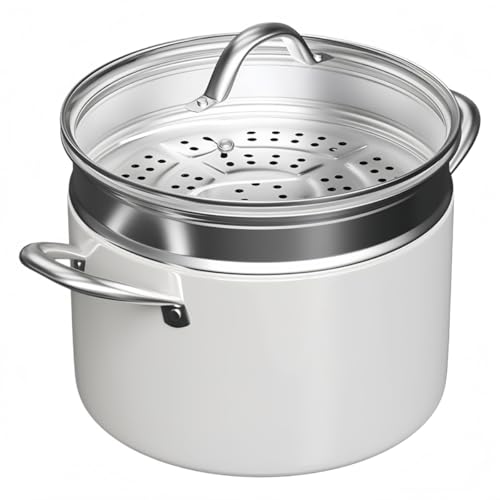 GEGEBOMTXO 両手鍋 カレー 鍋 医石コーティング シチューポット なへ? 焦げ付かない シチュー 煮込み料理 深型 ガラス蓋付 お手入れ簡単 汚れにくい 多機能 蒸し片付き 耐久性 安全性 便利 オール熱源対応 おしゃれ 卓上 麦飯石 蒸し 煮込