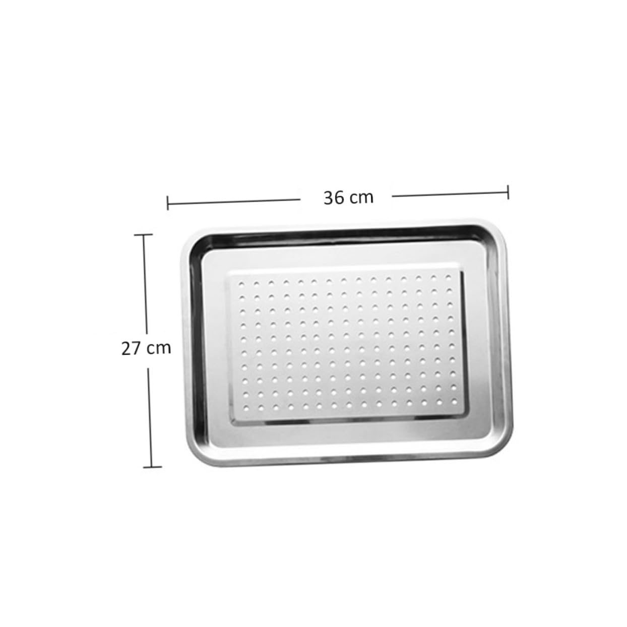 COLLBATH Fried Chicken Plates Heavy Duty Stainless Steel Rectangular Tray Drainer