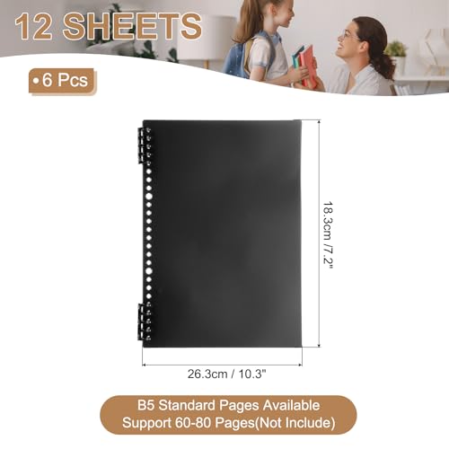 PATIKIL Pacote com 12 capas de encadernação, A5 (8,4 x 5,7 polegadas) 22 Mil capas de caderno de plá