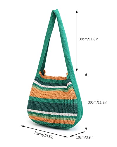 Image of ENBEI Women's Crochet Tote Bag Knit Shoulder bag,Aesthetic Bag,Cute Eco-Friendly Tote for Travel,Daily Use,Gift Box Packaging