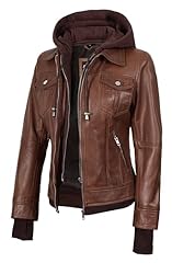 Tralee Hooded Cognac Leather Jacket