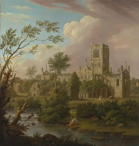 Affiches et gravures Abbaye de Kirkstall George Lambert : peinture décoration salon 60x90