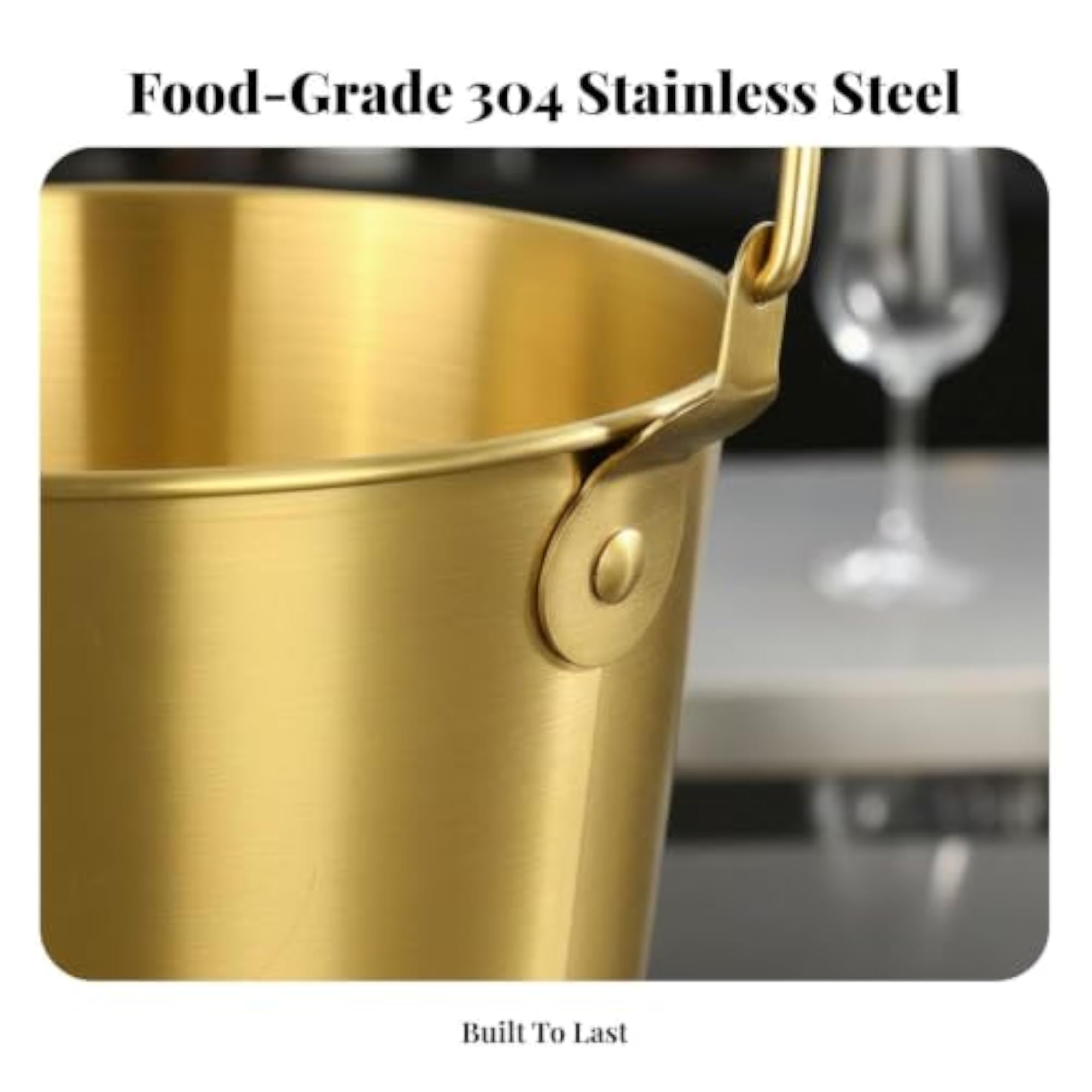 Portable Stainless Steel Ice Bucket for Keeping Drinks Cold