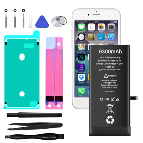 Battery for iPhone 6S, 9300mAh New Upgrade High Capacity Battery Replacement for iPhone 6S, A1633,A1688,A1700 with Repair Tool Kit