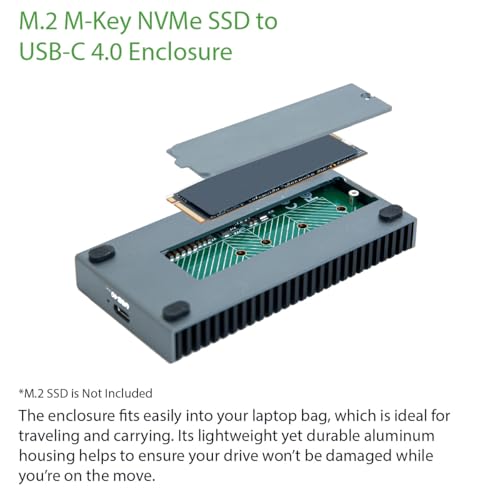 Image of Portable NVMe USB4.0 (USB-C) SSD Ultra Fast External SSD Drive Aluminum Enclosure