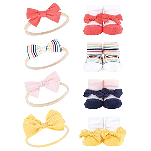 Image of Hudson Baby Girl's Headband and Socks Giftset