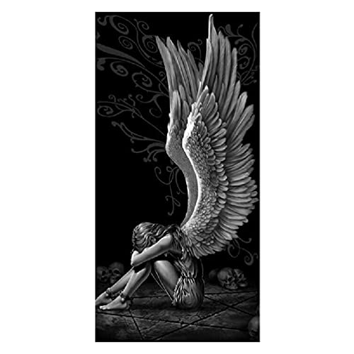 ZOUD Peinture sur toile de fond avec ailes d'ange - Décoration murale Cover