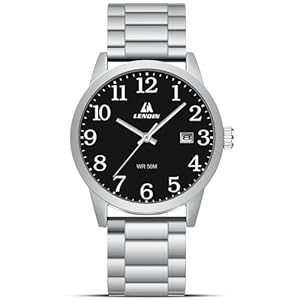 LN LENQIN Mens Watches Stainless Steel Watches for Men Analog Quartz Watch Waterproof Men’s Wrist Watches Fashion Business Designer Watch with Date
