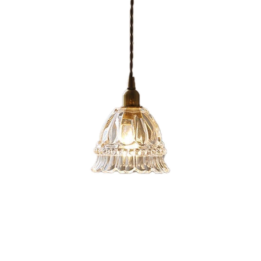 Lampada a sospensione in vetro stile campagna francese vintage floreale