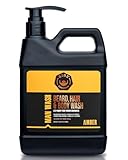 GIBS Grooming Amber 3 in 1 Body Wash For Men, Beard & Hair Moisturizing and Cleansing Liquid Body Wash Liter - Sulfate and Paraben Free