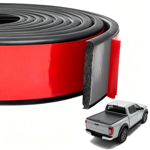 Truck Cap Seal 20FT EPDM Rubber Strip with Adhesive (2 W x 0.25 H x 25 L) for Camper Shell Seal Tailgate Seal and Canopy Seal | Supports Over 200 Lbs (Black 20Feet)