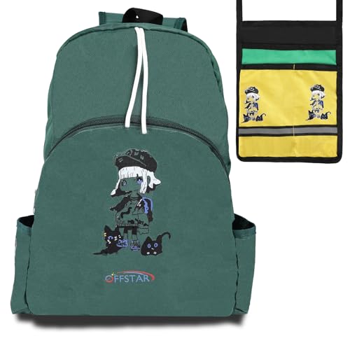 Offstar Travel Backpack, Leisure Backpack, Simple Cute Backpack, Anime Theme Bag, Sports Backpack, Suitable for Lighter Days or Weekend Outings, Military Green