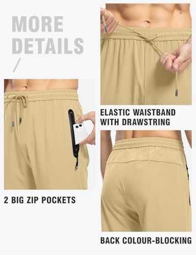 Image of TBMPOY Men's Outdoor Lightweight Hiking Mountain Pants Running Active Jogger Pants