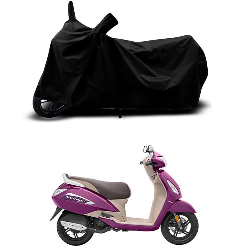 Image of Full Bike Body Cover Compatible with Jupiter ZX Disc - 100% Scratchproof, UV Rays & Heat Protection, Water Resistant, Dust Proof, Waterproof for All Variants (Black)