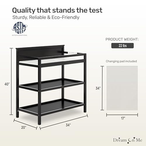 Dream On Me Jax Universal Changing Table in Matte Black
