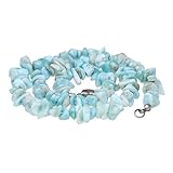 Lebensquelle Plus Larimar Splitterkette | 45 cm lang | Hochwertige Edelstein Kette mit Verschluss
