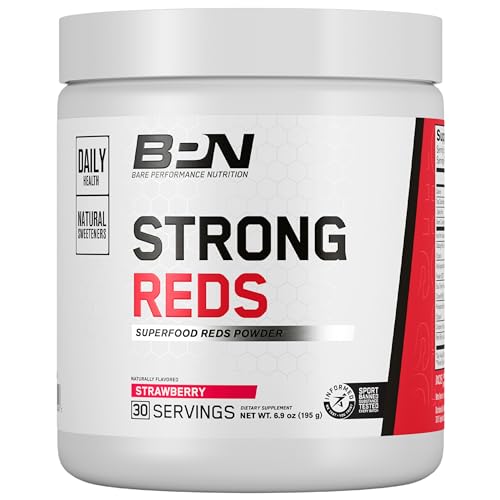 Bare Performance Nutrition 188000 Bpn Strong Reds Superfood Powder, Digestive Enzymes, Antioxidants cover