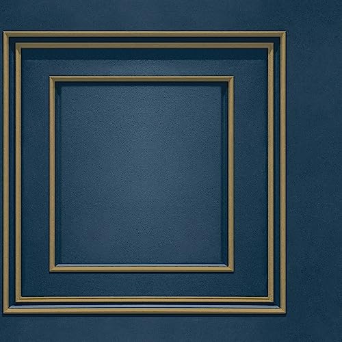 World of Wallpaper Forbidden Fruit Panel Modern Wallpaper for Living Room & Bedroom - Decorative Luxury - Navy Blue/Gold
