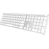 AUSDOM フルサイズ Bluetooth キーボード 2.4G ワイヤレス 静音 スリムキーボード マルチデバイス ロープロファイル 静音 フラットキーボード テンキー付き 充電式バッテリー Windows Mac iOS コンピューター ノートパソコン用