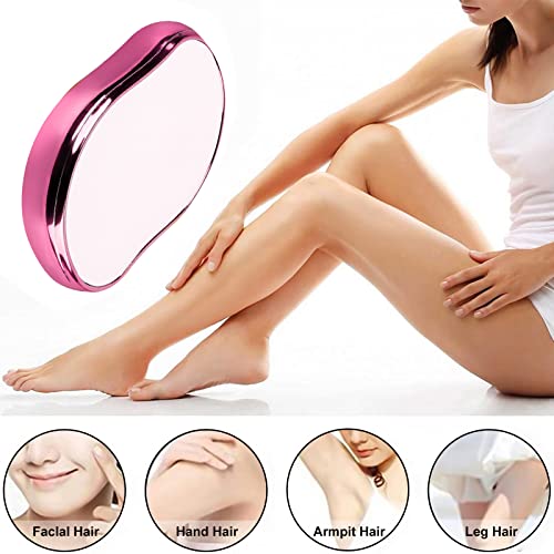 Crystal Hair Eraser For Women And Men, Crystal Hair Remover Magic Hair Eraser Portable Epilator Painless Exfoliation Hair Removal Tool For Arms Legs And Back - Fast & Easy, Reusable & Washable - Pink #TOP1