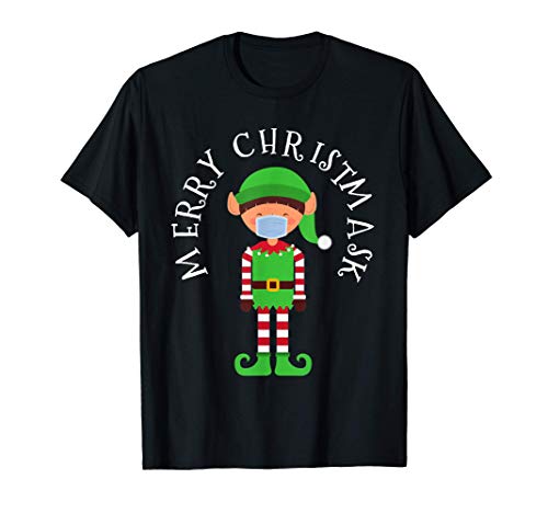 Funny Elf Merry Christmask 2020 Camiseta