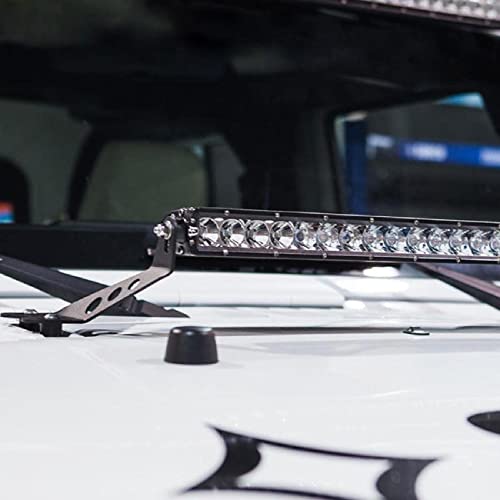 Alavente Hood Light Bar Brackets Mount Kit For Jeep Wrangler Jk (2Dr) / Jku 2007-2017 (4Dr), Hood Mount Bracket For 22" Straight Light Bar (Pair, Black) #TOP7