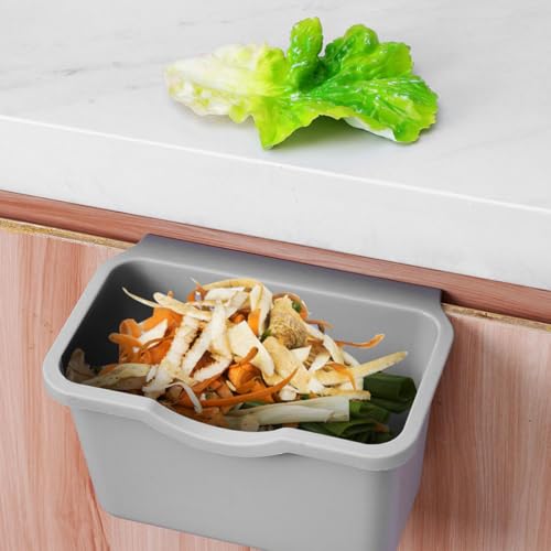 Canecas de basura plásticas pequeñas colgantes para cocina y baño miniatura 4