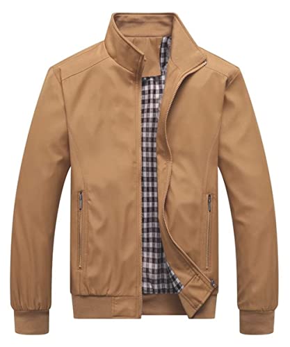 perdontoo Men's Casual Shell Jacket Zip Up Windbreaker Outdoor Recreation Coat