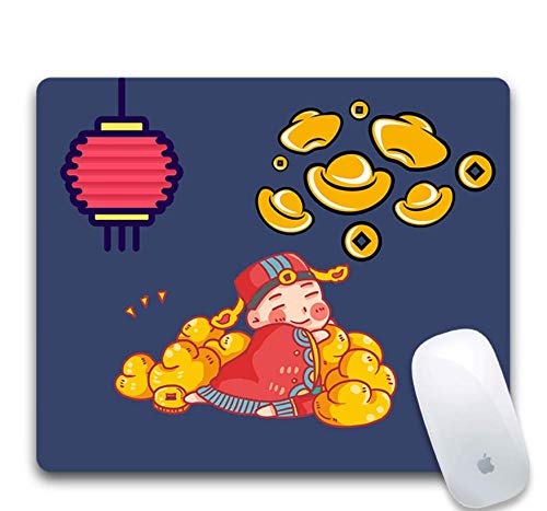 Preisvergleich Produktbild Gaming-Mauspad, Verschleißfestes Gummi, Junge Mit Geschlossenen Augen, Schöne Rote Laterne, Gaming-Office-Gaming-Mauspad Auf Laptop