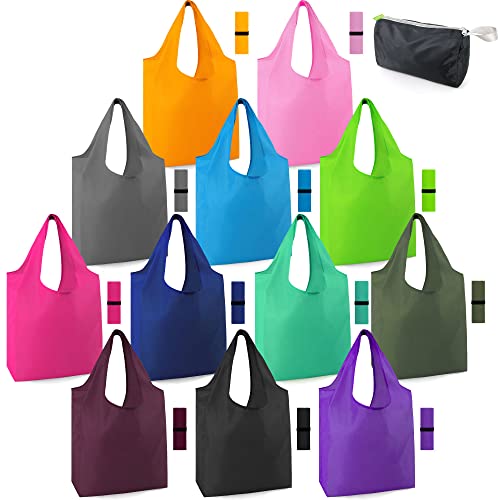 Image of BeeGreen Rolled Up Grocery Bags Reusable Shopping Bags Foldable for Groceries