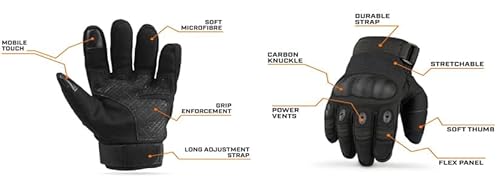 GEARX Viper Motorcycle Protection Gloves Short Summer PU Shell Hunting Paintball Quad ATV Dirtbike Driving Cycling Climbing Outdoors Hiking Industrial work, M - Image 3
