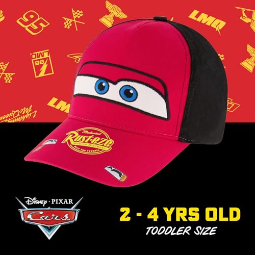 Disney boys Disney Toddler Hat for Boyâ€™s, Lightning Mcqueen Kids Baseball Cap, Red, 2-4T US - image 5