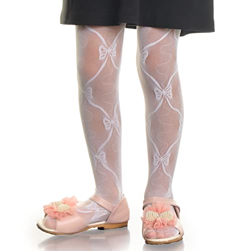 Angelina Girls Bow Tie Lace Pantyhose (6-Pack) - Main Image
