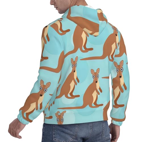 Sweat à capuche pour homme avec imprimé zoo amusant pull décontracté gris