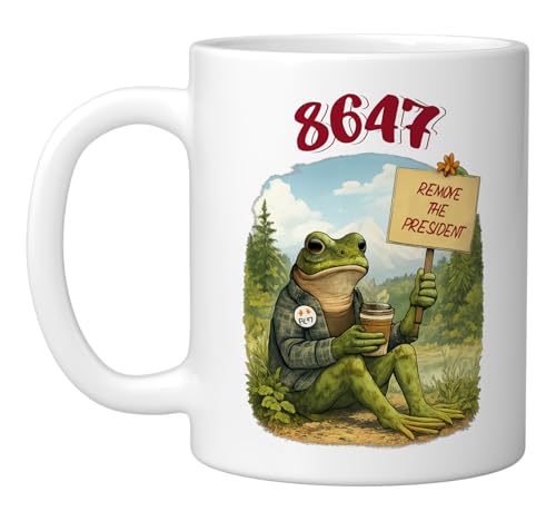 Taza de Cerámica Blanca 11 oz con Diseño Frog Protest miniatura 1