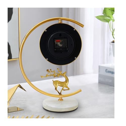 Reloj de mesa retro con esfera de 7 pulgadas y acabado estilo latón 7