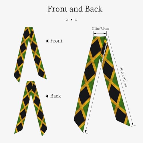Old Jamaican Flag Prints Women's headscarf satin hair scarf clothing accessories2