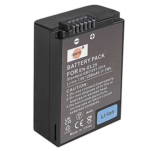DSTE EN-EL25 EN-EL25a Replacement Battery 1280mAh/7.6V Compatible with Nikon Z50, Z 50, ZFC