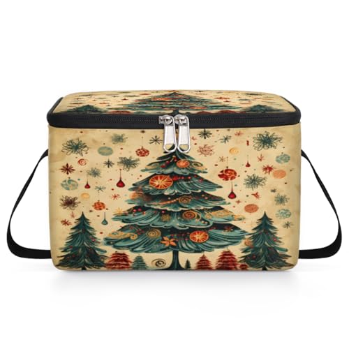 GzLeyigou Xmas Christmas Trees Lunch Bags for Women Men 9 Cans, Hot & Cold Food Delivery Bag Insulated Grocery Bag Insulated Lunch Box Cooler Bag for Office Work Picnic Beach