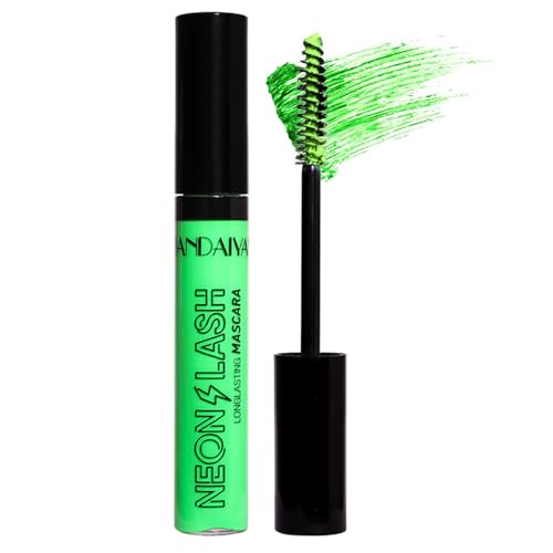 Mascaras fluorescentes de color verde y colorido, para maquillaje de ojos vegano, resistente al agua, larga duración, libre de crueldad