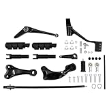 Motorcycle Black Forward Controls Complete FootPegs Levers Linkages Compatible with Automotive Motorcycle Parts Sportster XL 48(Black 2014-2022)