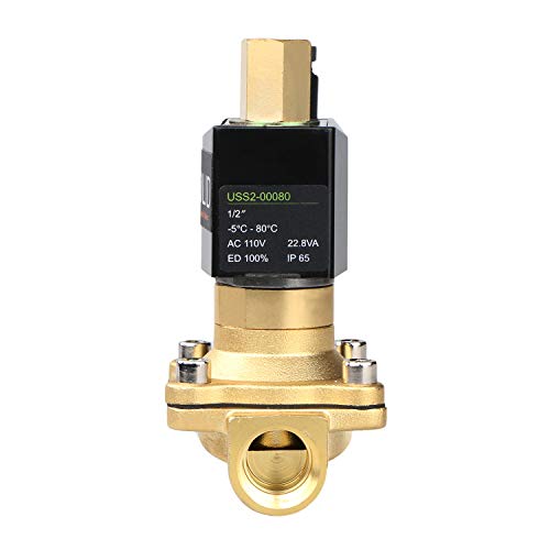 1/2" Brass Electric Solenoid Valve 110V Ac Nbr Seal N.o. (Air, Gas,Fuel.) #TOP1