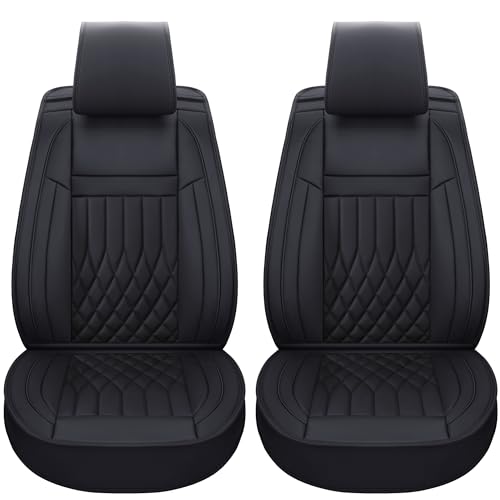 Image of Aierxuan Seat Covers for Toyota Camry, Honda Civic (Black, Front)